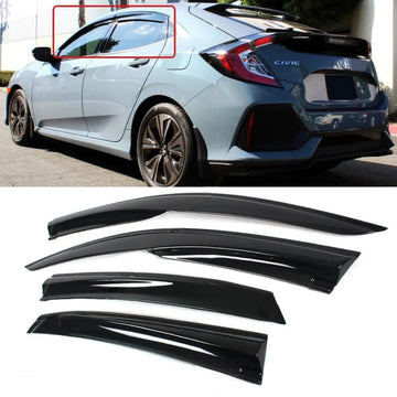2016-2021 Honda Civic 10th Gen Hatchback Window Visor Rain Guards – Tinted Deflectors for Enhanced Comfort